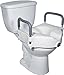 Vaunn Medical Elevated Raised Toilet Seat & Commode Riser with Removable Handles and Locking Mechanism, White