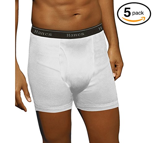 Hanes Men's 5-Pack Ultimate FreshIQ Boxer with ComfortFlex Waistband Brief - Assorted Colors (XXX-Large, White)