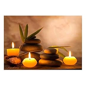Rocks Surrounded by Candles and Branches Giving It a Zen Feel - Wall Mural, Removable Sticker, Home Decor - 100x144 inches