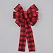 Red Black Flannel Buffalo Plaid Handcrafted Christmas Wreath Bow