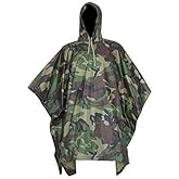 LOOGU Camo Rain Poncho with Hood Waterproof Lightweight Raincoat Rain Gear Men Women Outdoor Camping Hunting Hiking Fishing