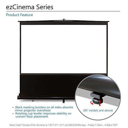 Elite Screens Manual Floor Pull Up Portable Projector Screen, 120 inch