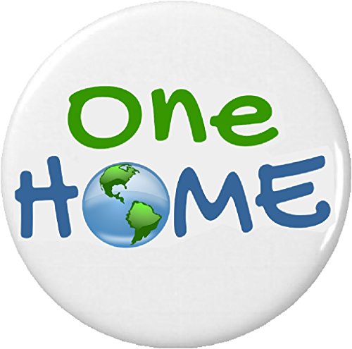 One Home Earth World Globe 2.25' Large Button Pin Environment Green Save Love