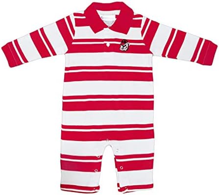 Georgia Bulldogs NCAA College Infant Baby Rugby Striped Leg Romper