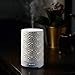 STAR MOON 100ml Ceramic Aromatherapy Essential Oils Diffuser, Ultrasonic Cool Mist Humidifier with Timer and 7-Color LED Night Light, Water-Less Auto Off Function - White Bauhinia Pattern