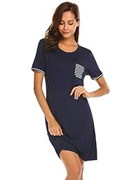 Ekouaer camisón para dama vestido de dormir manga corta ropa de dormir de verano modal pijama vestido de pijama camisón