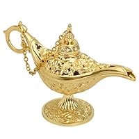 Bigfanshu Home Decor Hollow Out Fairy Tale Aladdin Magic Lamp Wishing Tea Pot Genie Lamp Vintage Retro Toy for Home Decor Ornaments