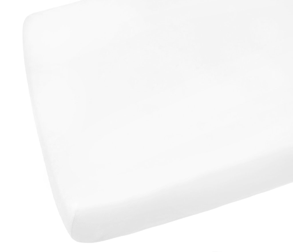 LinenZone - 2 x Cot Fitted Bed Sheets - Egyptian Cotton 200 Thread Luxury Smooth & Soft (White, 60 x 120 cm)