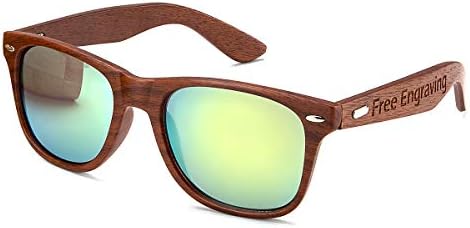 Personalised Engraved Walnut Wooden Sunglasses Unisex Sunglasses UV400 Groomsmen Gifts
