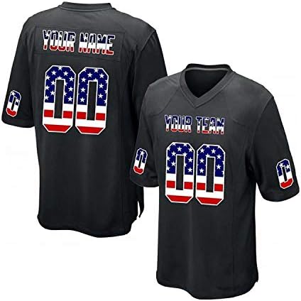 Men’s Custom Football Jersey Custom Your Own/Team Mesh Jerseys Embroidered Name Numbers American Football Black Jersey