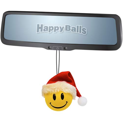 HappyBalls Happy Santa w Hat Car Antenna Topper/Antenna Ball/Mirror Dangler/Desktop Spring Stand