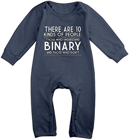 Baby There Are 10 Kinds Of People Binary Lightweight Long Sleeve Onesie