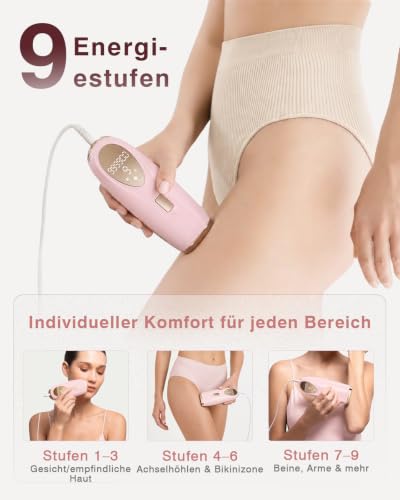 TIIMAGIC IPL Geräte Haarentfernung – 5℃ Eiskühlkontakt Schmerzfreie Haarentfernungsgerät zu Hause und Langanhaltende Ergebnisse, 86% Haarreduktion in 3 Wochen für Körper Gesicht Bikini Achseln Beine