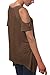 Urban CoCo Women's Vogue Shoulder Off Wide Hem Design Top Shirt - Large - Coffee