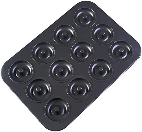 YumAssist Heavy Heavy Heavy Duty 1.86LBS Donut Pan, 2.8” Medium Size 12-Cavity Nonstick Carbon Steel Doughnut Baking Mould Pan. Perfect Gift for Family and Friends.