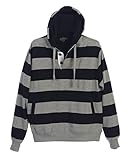 Gioberti Mens French Terry Pullover Striped Hoodie Sweater