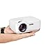 Mini Projector, Simplebeam GP70 1500 ANSI Luminous Efficiency LED Portable 1080p Projectors with HDMI USB AV SD VGA for Home Theater PS2 PS3 XBOX Game PC TV Show, White