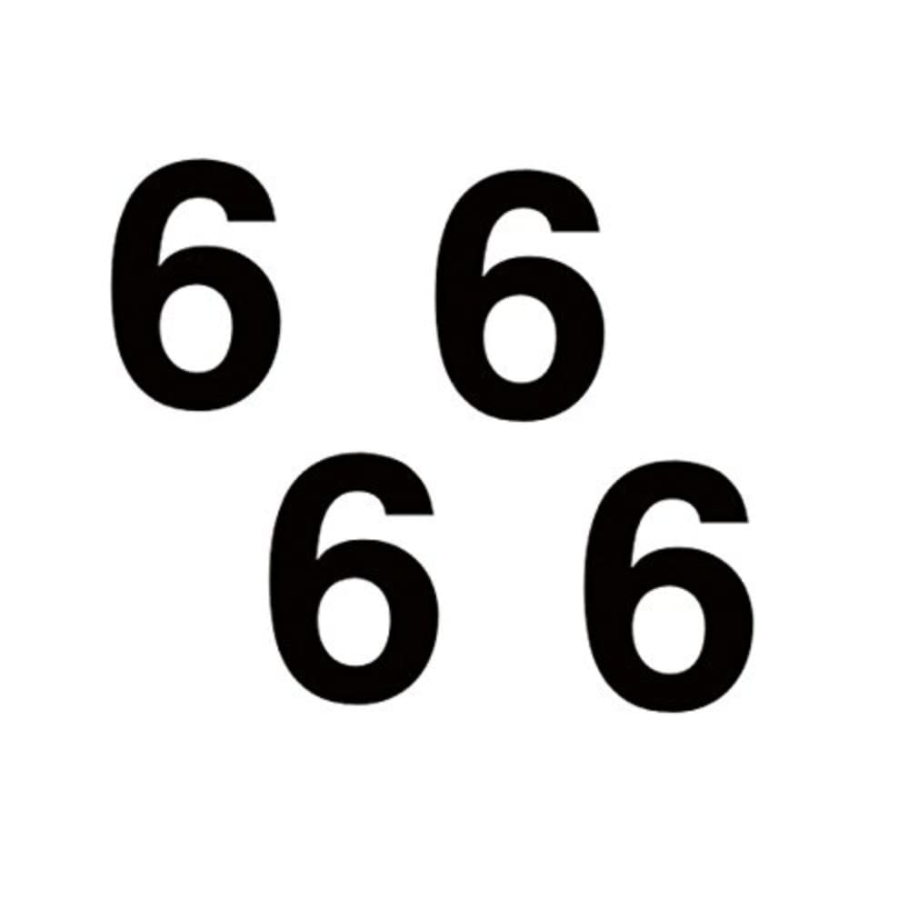 Merriway BH04434 Vinyl Stick on Wheelie Bin Box Crate Numbers, 50 mm (2 Inch) Number 6 - Black, Pack of 4