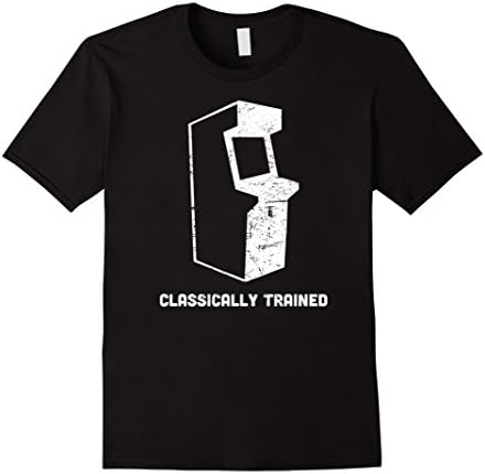 Mens "Classically Trained" Distressed Retro Arcade T-Shirt Large Black