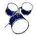 Mendini by Cecilio Complete Full Size 5-Piece Adult Drum Set w/Cymbals Pedal Throne Sticks, Metallic Blue MDS80-BL