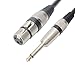 Tisino Female XLR to 1/4 (6.35mm) TS Mono Jack Unbalanced Microphone Cable Mic Cord for Dynamic Microphone - 16 FT/5 Meters