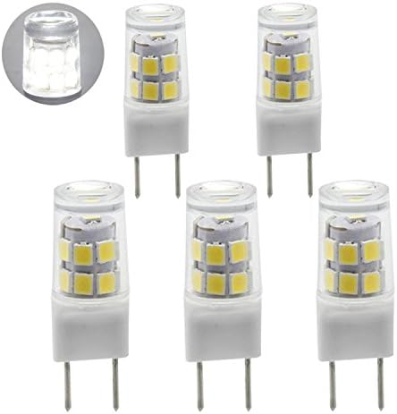 Ziyi 5-pack G8 LED Bulb 120V - T4 G8 Base Bi-pin Xenon JCD Type LED Halogen Replacement Bulb 50W Equivalent White 6000K … (Daylight)
