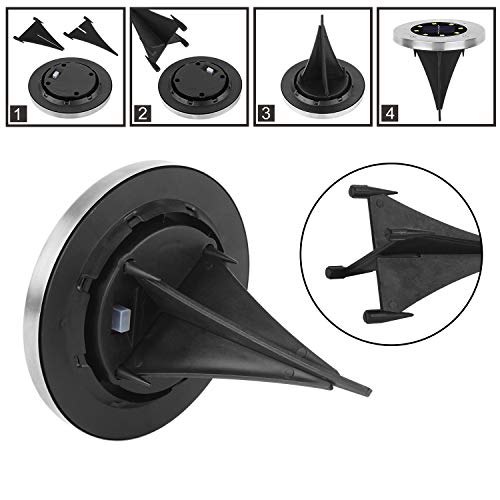 Wilktop 8 Stuks Zonne-Verlichting voor Tuin Zonne-Lamp Vloerlamp Warm Wit met 8LEDs Licht Vloer Spot LED Buiten IP65 set… - Afbeelding 6