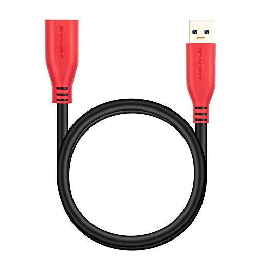 USB3.0 Extension Cable 3ft, SNANSHI USB 3.0 Extender Cord Type A Male to Female Extension Cable Compatible for USB Flash Drive, Card Reader, Hard Drive,Keyboard, Printer, Oculus VR, Playstation, Xbox