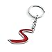 iJDMTOY Chrome Polished Ally Metal Red S Sport Key Chain Ring Keychain for Mini Cooper R50 R52 R53 R54 R56 R57 R58 R59 R60 R61 F54 F56 F60, etc