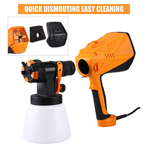 Paint Sprayer Power Painter - Beaspire 600 watt High Power Home Electric Spray Gun, Professional HVLP Painting Tool with 1000ml Detachable Container for Spray Painting & Painting Projects