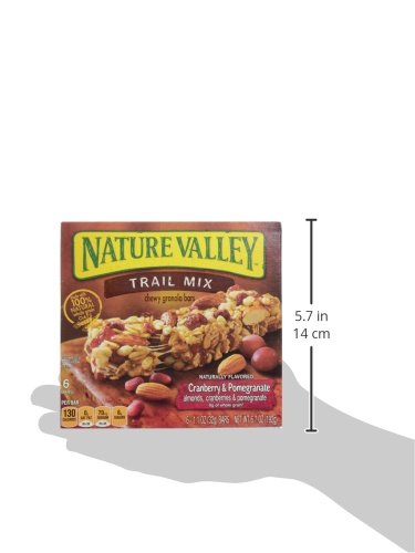 NATURE VALLEY CHEWY FRUIT & NUT GRANOLA BARS, CRANBERRY POMEGRANATE, 6 BARS, 6.7 OZ