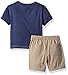 Nautica Baby Boys' Graphic Tee with Pull on Short Set, Ink/Beige, 24 Months