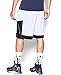 Under Armour Men's Baseline Basketball Shorts, White/Midnight Navy, Medium
