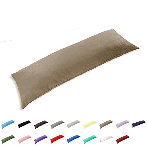 GyuLin 100% Cotton 300 Thread Count Envelope Style 6ft Super King Body Pillow Cover Pillowcase Pillow Protector Cushion Cover Non Zippered Only Cover No Insert 20"x72"/51x180cm Khaki — image 1