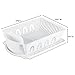 Sterilite Large 2 Piece Sink Set, with Drainboard for Drying, Holds Clean Dishes in the Kitchen such as Plates, Cups, and Silverware, White, 6-Pack