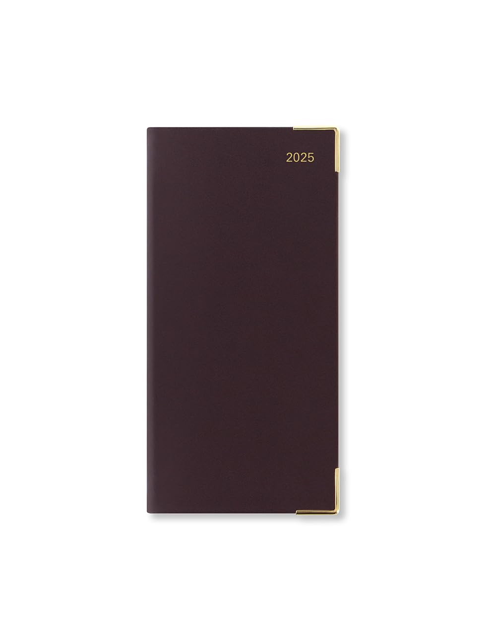 Letts of London Roma Slim vertical week to view with appointments 2025 landscape leather diary - burgundy
