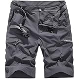 BASUDAM Men’s Quick-Dry Cargo Hiking Shorts – Stretch Nylon-Spandex, 6 Pockets, UPF 50+, 9” Inseam