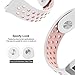 UMTELE For Fitbit Ionic Band, Two-toned Perforated Replacement Strap Breathable Accessory Wristband with Quick Lock&Release Buckle for Fitbit Ionic Smart Watch, Large, Pink/White