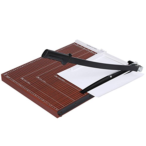 Professional Office Home Guillotine A2 A3 Paper Cutter Black Steel Durable Accurate Desk Tops Paper Cutter Trimmer Scrap Machine (Red, 18.9 x 15.0 x 1.3inch)