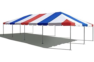 Party Tents Direct 20'x40' Weekender West Coast Tent Frame Party Tent, Red, White and Blue, PVC Top With Storage Bag, Tents for Parties, Weddings, Birthdays, Banquets, Fiestas, Workshop, Outdoor Event