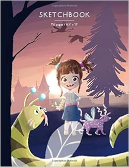 Sketchbook Large Blank Sketch Book 110 Pages 8 5 X 11 Fantasy Magical World With Mystical Creatures A Little Girl And Mystic Sun Light Princess Castle Illustration For Children Lizzy Illustration Amazon Com