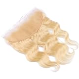 FDshine Blonde Frontal Lace Closure with Baby Hair Ear to Ear Frontals Human Hair 13x4 Free Part Body Wave