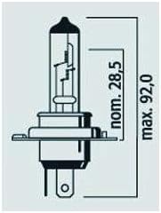 Rally 12 V 100/55 W H4 P43t Halogen Headlamp Bulb – 9296