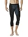 TSLA Men's 3/4 Compression Pants, Running Workout Tights, Cool Dry Capri Athletic Leggings, Yoga Gym Base Layer, Vent Capris Black & Charcoal, Large