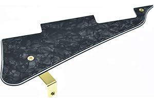 Dopro LP Guitar Pickguard and LP Stainless Steel Bracket with Gold Steel Mounting Screws for USA Les Paul Black pearl