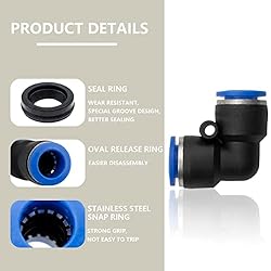 Bwintech 10 Pcs 10mm 90 Degree Elbow Push in