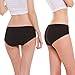Hesta Rael Women's Organic Cotton Basic Panties Underwear 3 Pack (Medium, 3Blacks)