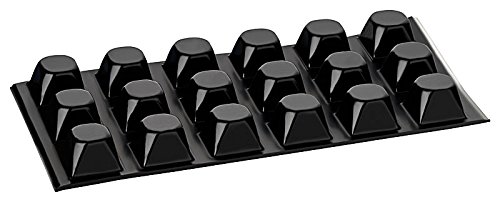 haggiy Elastic buffer self-stick - quadratic 20,5x20,5 mm | Hight: 13,2 mm | black (18 Pcs.)