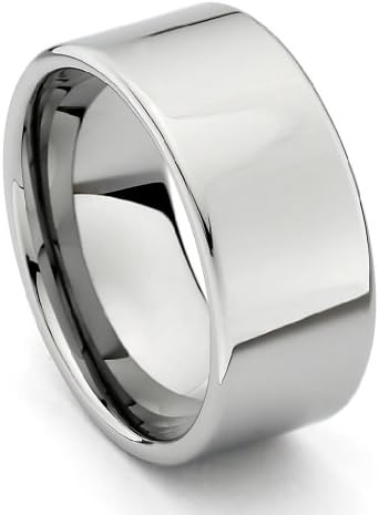 10mm Flat Men's Tungsten Wedding Band - Size 12