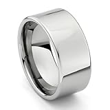 10mm Flat Men's Cobalt Free Tungsten Carbide Comfort-fit Wedding Band Ring (Size 8.5 to 14)